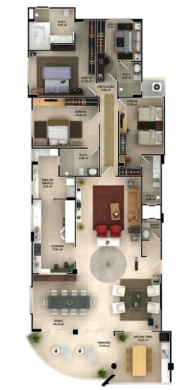 Apartamento 4 quartos para venda no bairro Meia Praia em Itapema