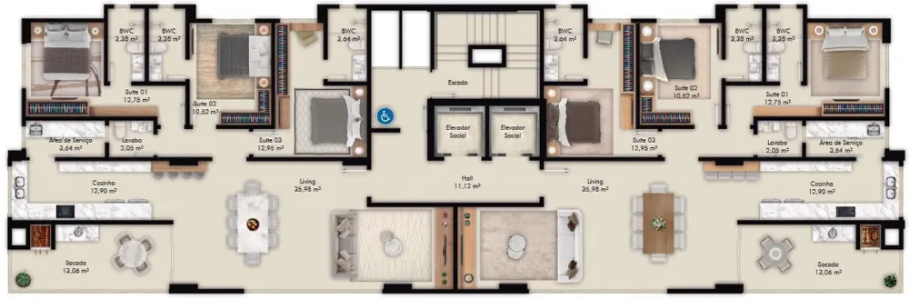 Apartamento para venda no bairro Meia Praia em Itapema