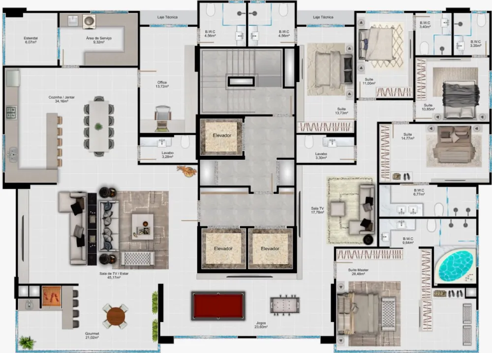 Apartamento para venda no bairro Meia Praia em Itapema