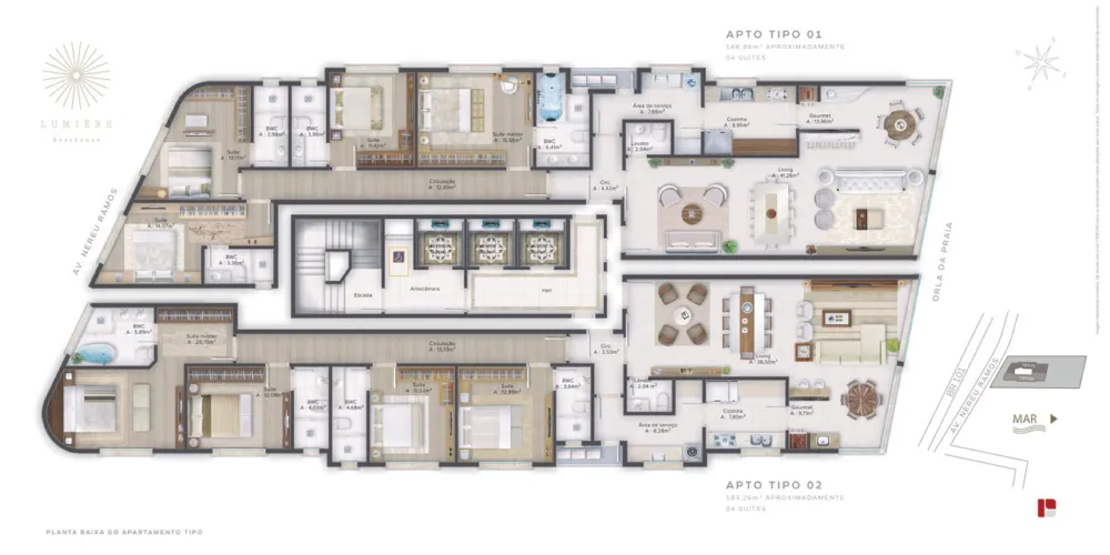 Apartamento 3 quartos para venda no bairro Centro em Itapema