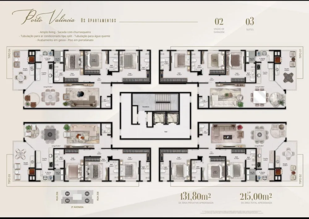 Apartamento 3 quartos para venda no bairro Meia Praia em Itapema