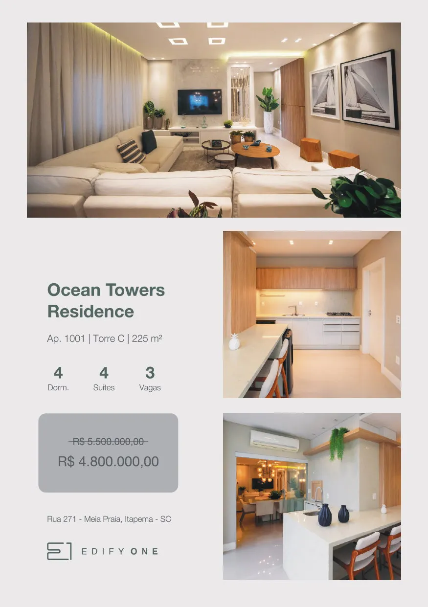 Apartamento para venda no bairro Meia Praia em Itapema